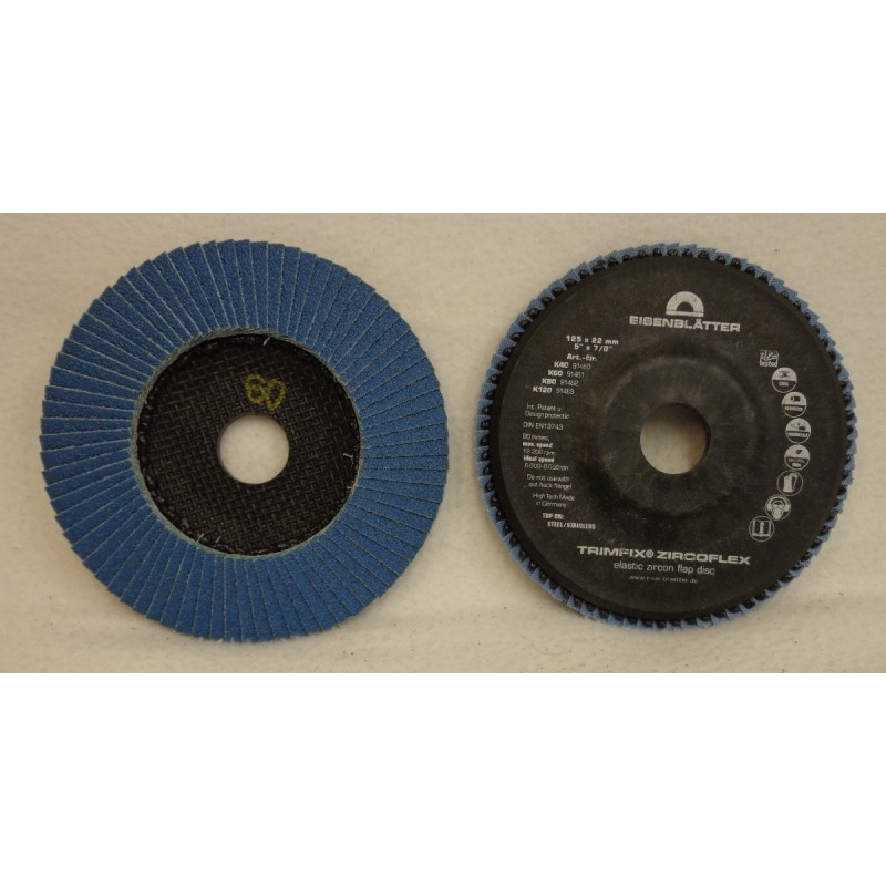 Flap Disc EISENBLATTER Trimfix Zircoflex 5" x 7/8" 125 x 22 mm grit 60